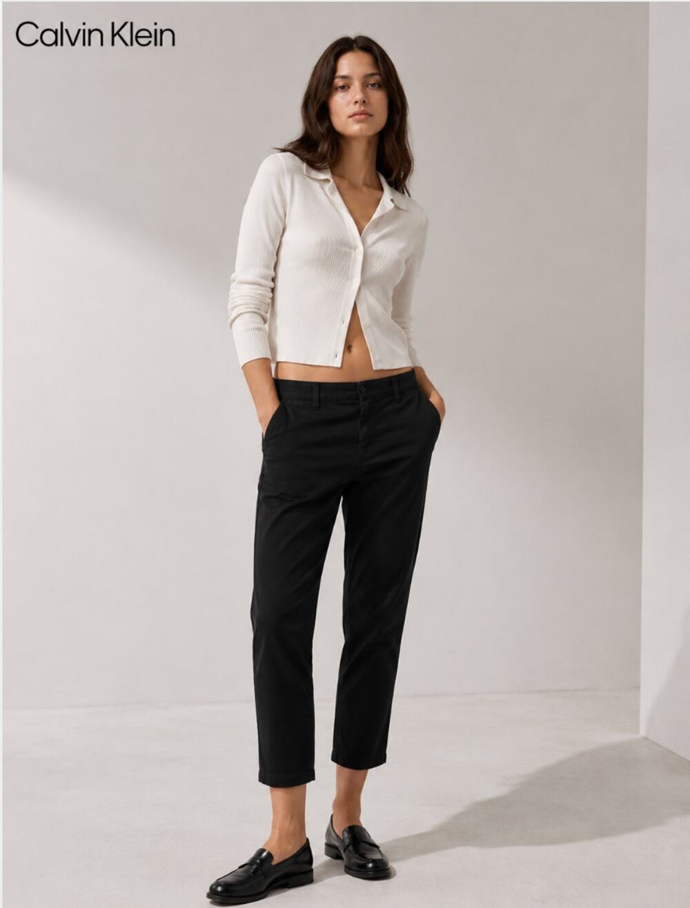 Calvin Klein Black Ankle Crop Jeans Women’s Size 4 Modern Chic Minimal Preppy